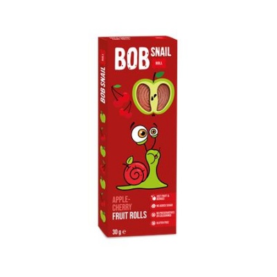 Gyümölcsszelet, 30 g, BOB SNAIL, alma-meggy