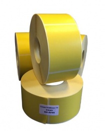 Etikett, thermo, 70x50 mm, 900 etikett/tekercs, citromsárga