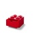 Tárolódoboz íróasztalra, fiókos, LEGO "Brick 2x2", piros